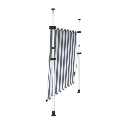 auvent pour balcon noir et blanc imperméable 200 à 400x120cm