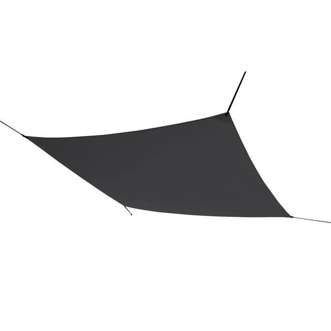 Voile d'ombrage polyester rectangulaire anthracite L.400xl.295cm