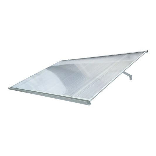 marquise de porte d'entrée STARK gris ondulé, 160x100x30cm 6mm polycarbonate