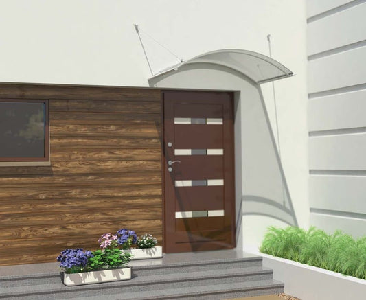 marquise alu KA102 158x90 blanc, polycarbonate cellulaire