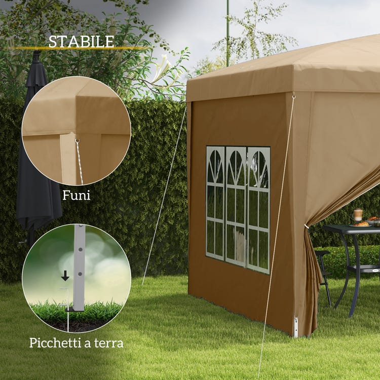 Tonnelle de Jardin 3x3m，Hauteur Réglable