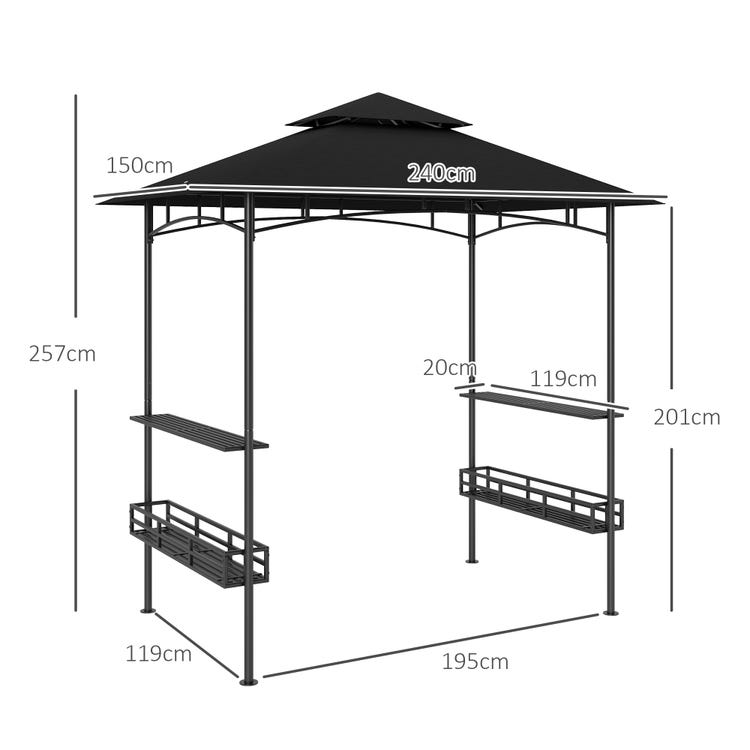 Tonnelle de barbecue métal galvanisé