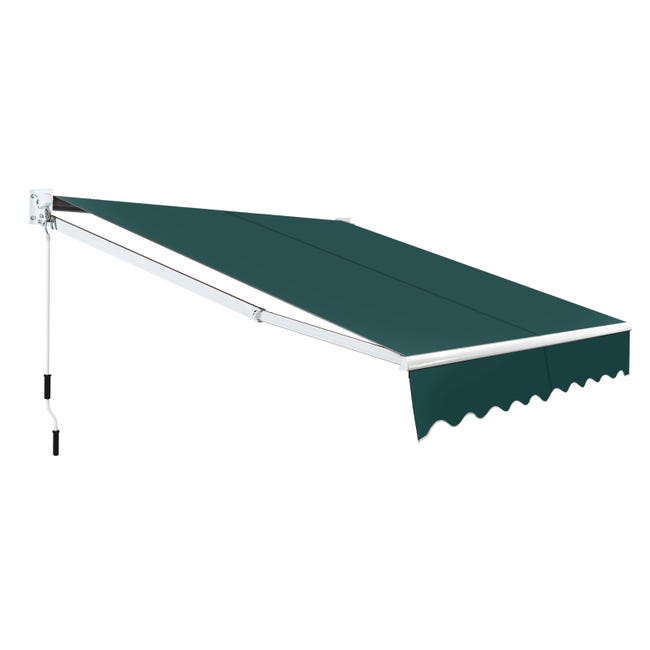 store banne manuel sans coffre rétractable 245x200CM Angle Ajustable 40°-100° sans Perçage Vert