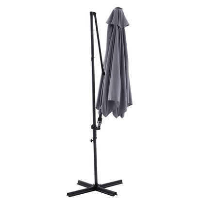 Parasol déporté rond anthracite L.290 x l.290 cm