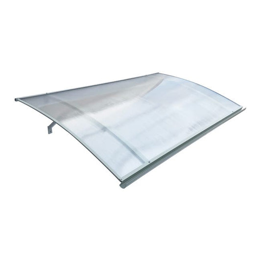 marquise de porte aluminium STARK gris, 160x100x25cm 6mm polycarbonate