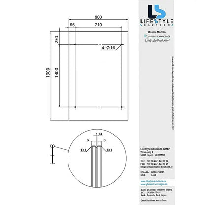 marquise aluminium verre Glaszen 190x90 cm