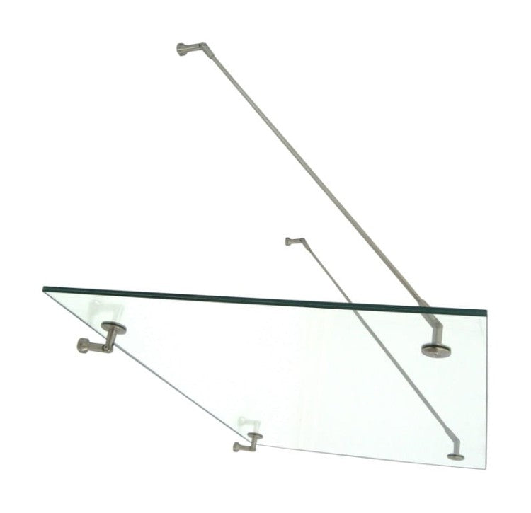 Auvent en verre - Verre trempé (ESG) Verre transparent en acier inoxydable
