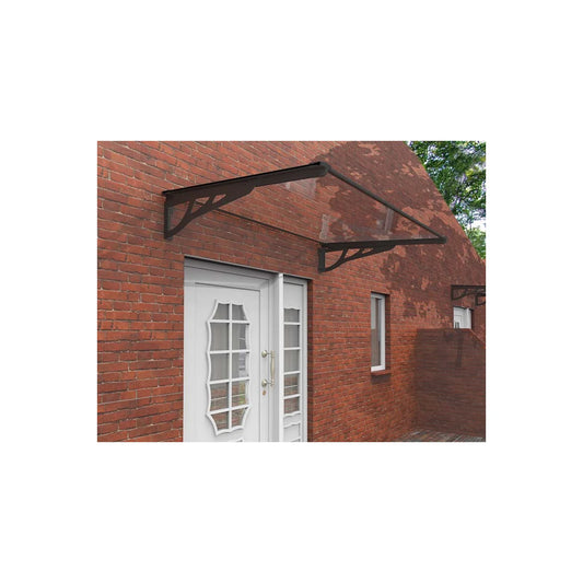 marquise moderne porte d'entrée en aluminium 120 x 90 cm incliné argenté KEPLER