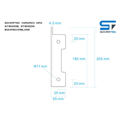 marquise moderne porte d'entrée en aluminium 120 x 90 cm incliné argenté KEPLER