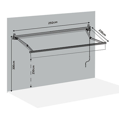 stores bannes manuels sans coffre gris 3 x 2,5 m