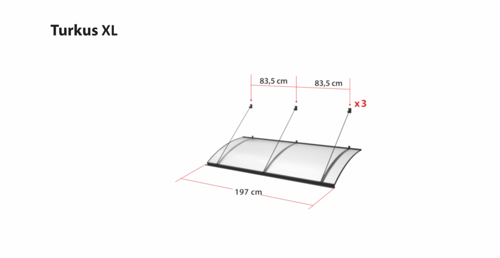 marquise moderne design ALU anthracite Turkus Xl 197x82