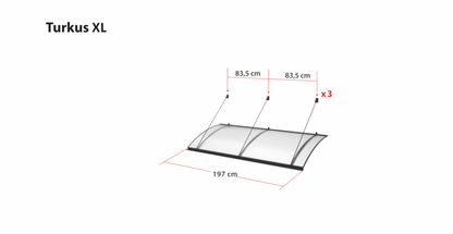 marquise moderne design ALU anthracite Turkus Xl 197x82
