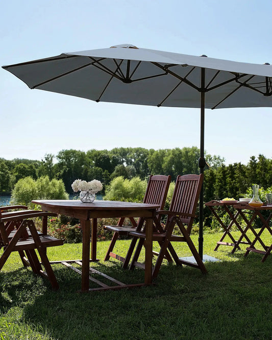 Parasol de jardin 460 cm Gris