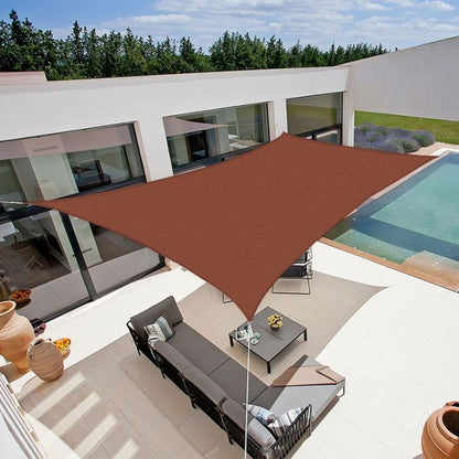 Voile d'ombrage rouge rectangulaire 4x6 m en tissu oxford traité UV
